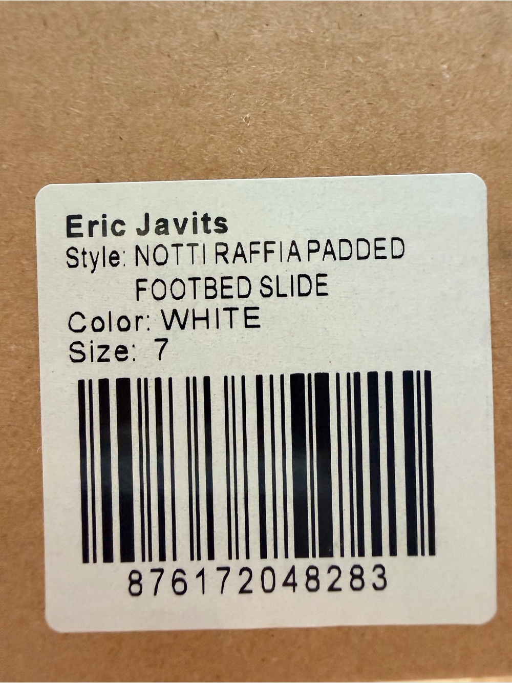 Eric Javits Notti Raffia Padded Footbed Slide White NIB - Picture 6 of 6